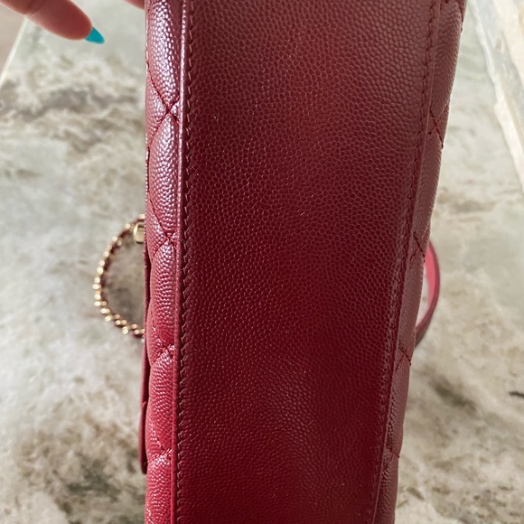 Pre owned authentic!!!!! coco handle CHANEL mini burgundy - Picture 12 of 15